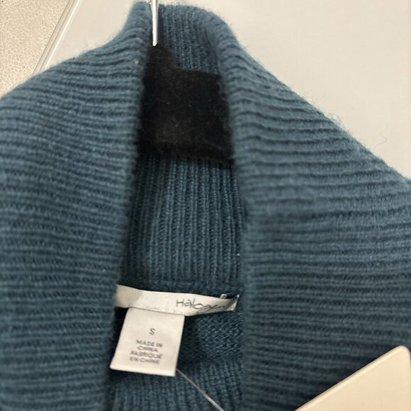 Halogen Teal Cold Shoulder Wool Blend Sweater Size Small - Picture 10 of 14